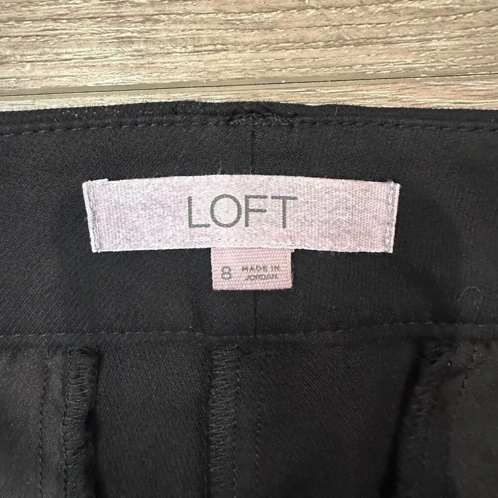 Black Stretch Ankle Dress Pants Sutton Skinny Trousers Size 8